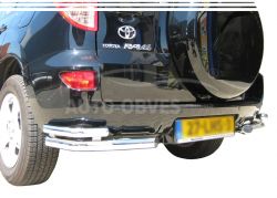 Rear bumper protection Toyota Rav4 06-10 - type: double corners фото 0