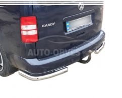Защита заднего бампера Volkswagen Caddy 2010-2015 - тип: углы одинарные фото 0