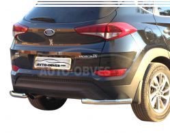 Rear bumper protection Hyundai Tucson 2019-2021 - type: single corners фото 0