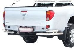 Rear bumper protection Mitsubishi L200 2006-2014 - type: double corners фото 0