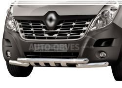 Защита бампера Renault Master 2010-2023 - тип: модельная, с пластинами фото 0