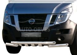 Защита бампера Nissan NV400 2010-… - тип: модельная, с пластинами фото 0