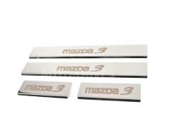 Накладки на пороги Mazda 3 2013-2019 - тип: 4 шт фото 0