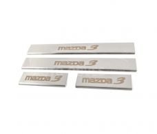 Накладки на пороги Mazda 3 2013-2019 - тип: 4 шт matte фото 0
