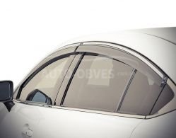 Дефлекторы на окна ветровики Mazda 6 2013-... - тип: с хром молдингом фото 0