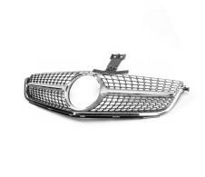 Передня решітка Mercedes C-class w204 2012-2015 - type: diamond silver для C63 фото 0
