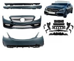 Mercedes C-class w205 body kits 2014-2021 - type: with diffuser c63 amg фото 0