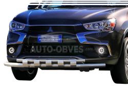 Bumper protection Mitsubishi ASX 2017-2020 - type: model with plates фото 0