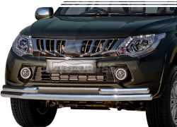 Front bar Mitsubishi L200 2015-2018 - type: with additional pipes фото 0