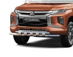 Bumper protection Mitsubishi L200 2019-… - type: model with plates фото 0