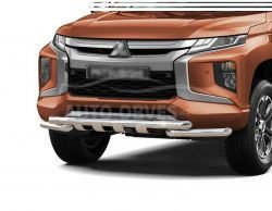 Bumper protection Mitsubishi L200 2019-… - type: model, with plates фото 0
