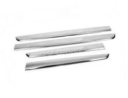 Covers for door moldings Fiat Doblo 4 pcs wide, stainless steel фото 0