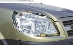 Covers for headlights Fiat Doblo stainless steel 2 pcs фото 0