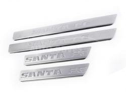 Door sills Hyundai Santa Fe, 4 pcs, stainless steel фото 0