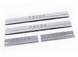 Накладки на дверные пороги Ford Focus, 4 шт фото 0