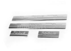 Door sills Ford Focus HB 5D, SD, SW, 4 pcs, stainless steel фото 0