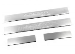 Door sills Hyundai Accent 4 pcs, stainless steel фото 0