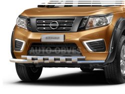 Захист бампера Nissan Navara 2016-... - тип: модельний з пластинами фото 0