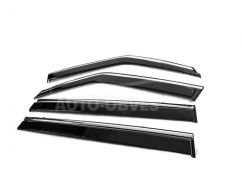 Ветровики с хромированным молдингом Nissan Patrol Y62 2010-2024 - тип: 4 шт фото 0