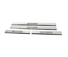 Накладки на пороги Nissan Navara 2005-2014 - тип: 4 шт фото 0