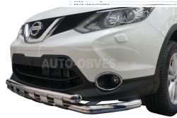 Bumper protection Nissan Qashqai 2014-2017 - type: model with plates фото 0