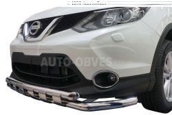 Защита бампера Nissan Qashqai 2018-2021 - тип: модельная с пластинами фото 0