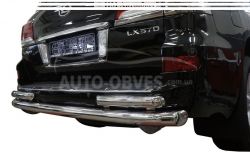 Lexus LX570 rear bumper protection - type: pipe with corners фото 0