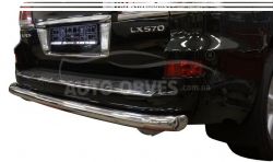Lexus LX570 rear bumper protection - type: single pipe фото 0