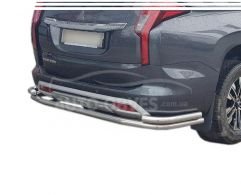 Захист заднього бампера з куточками Mitsubishi Pajero Sport 2020-... - тип: труба з кутиками Ø:60мм фото 0
