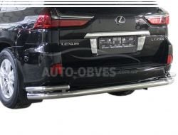 Lexus LX570 rear bumper protection - type: pipe with corners, on request фото 0