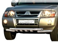 Захист бампера Mitsubishi Pajero Wagon III - тип: модельний, з пластинами фото 0
