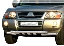 Защита бампера Mitsubishi Pajero Wagon III - тип: модельная, с пластинами фото 0