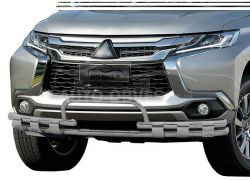 Защита переднего бампера Mitsubishi Pajero Sport 2016-2019 фото 0