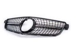 Grille Mercedes C class w204 2007-2014 - type: diamond black фото 0