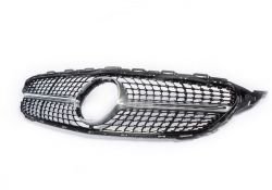 Radiator grille Mercedes C class w205 2014-2021 - type: diamond silver фото 0