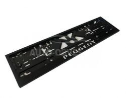 License plate frame for Peugeot 1 piece black фото 0