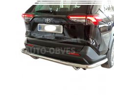 Rear bumper protection Toyota Rav4 2019-... - type: single mustache full edging фото 0