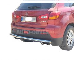 Rear bumper protection Mitsubishi ASX 2017-2020 - type: single pipe фото 0