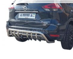 Rear bumper guard Nissan X-Trail t32, Roque 2014-2017 - type: with grill фото 0