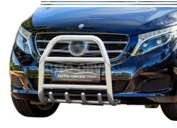 Bull bar high Mercedes Vito, V-class 2014-2022 - type: up to the hood, under the order фото 0