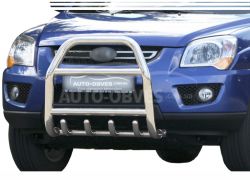 Bullbar high Kia Sportage 2005-2009 - type: up to the hood фото 0