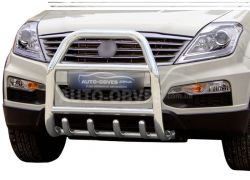 Bull bar high Rexton W 2012-2016 - type: up to the hood фото 0