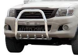 High bull bar Toyota Hilux 2006-2012 - type: up to the hood фото 0
