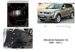 Защита двигателя Mitsubishi Outlander XL 2006-2012 модиф. V-3,0 АКПП, МКПП, вариатор фото 0