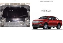 Защита радиатора Ford Ranger 2012-... модиф. V-2,2ТDI; 3,2ТD; АКПП, МКПП фото 0