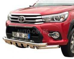 Bumper protection Toyota Hilux 2015-2020 - type: model, with plates, d:76mm фото 0