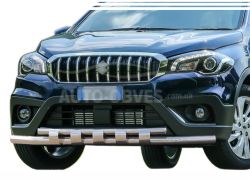 Bumper protection Suzuki SX4 2014-... - type: model with plates фото 0