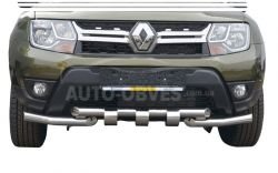 Защита бампера Renault Duster 2010-2017 - тип: модельная, с пластинами фото 0