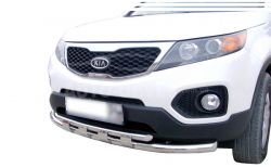Bumper protection Kia Sorento 2010-2012 - type: model with plates фото 0