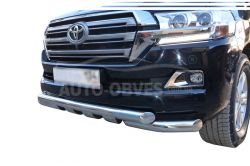 Bumper protection Toyota Land Cruiser 200 2016-2021 - type: model, with plates фото 0